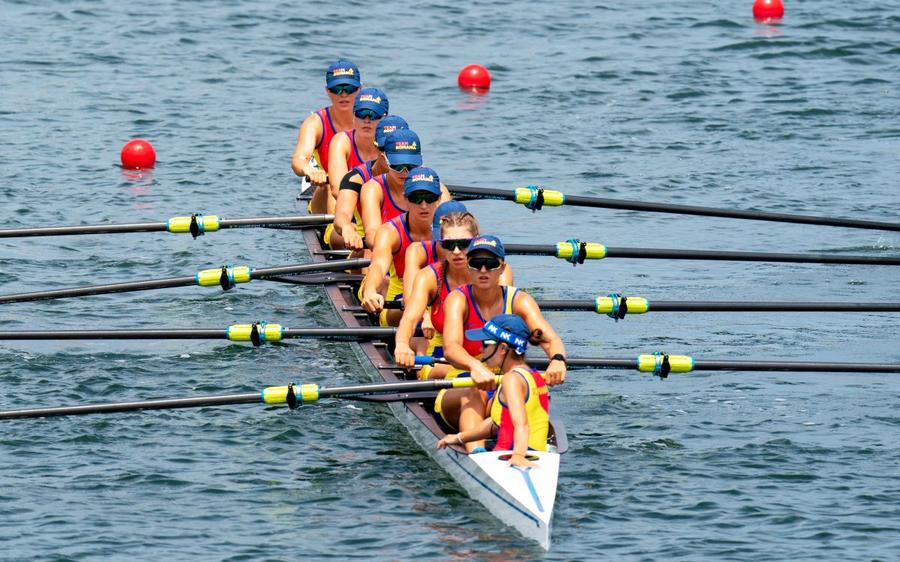 Barca de 8+1 a României, foto: Raed Krishan/GSP Știri de ultimă oră de la Jocurile Olimpice - 30 iulie 2021 » Barca de 8+1 a terminat finala pe locul 6! David Popovici și Bianca Costea ratează semifinala
