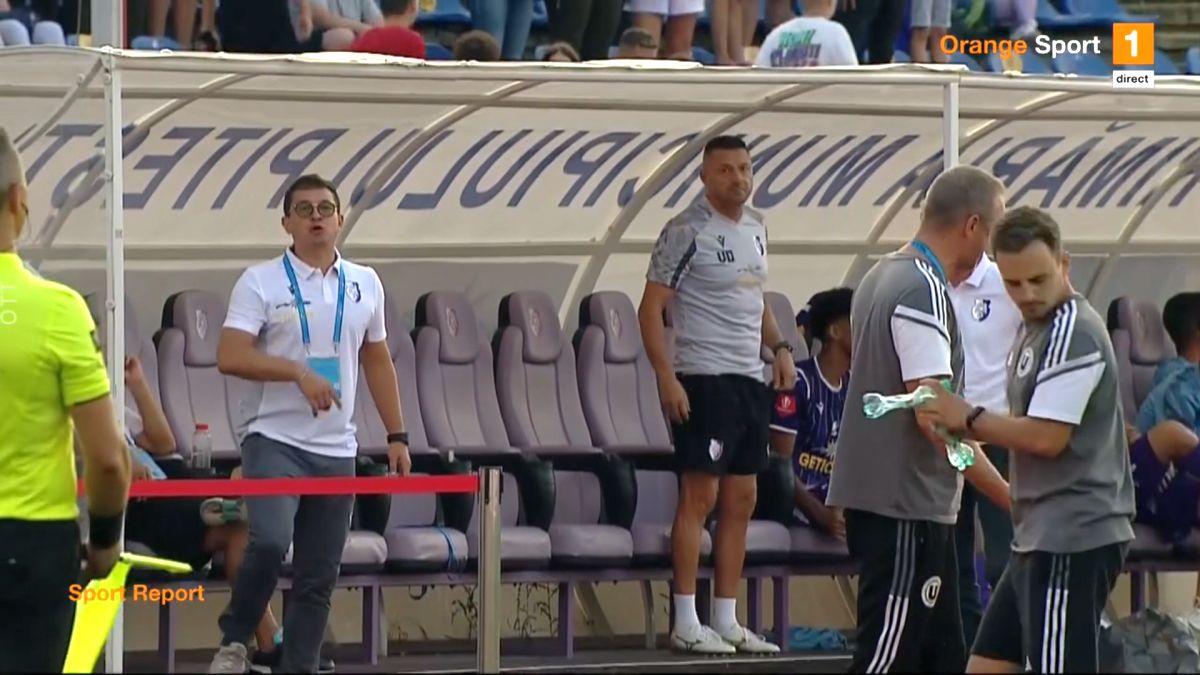 FOTO Conflict Andrei Prepeliță - Erik Lincar în FC Argeș - U Cluj 29.07.2022