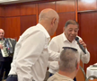 L-au făcut pe Copos să scoată banii! Imagini printre mese de la petrecerea lui Mircea Lucescu » Momentul care a declanșat o criză de râs