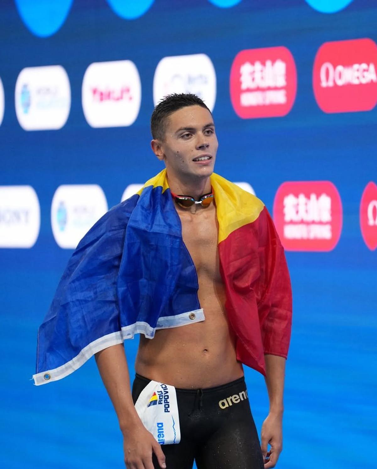 David Popovici, campion mondial la 200 de metri liber în Singapore
