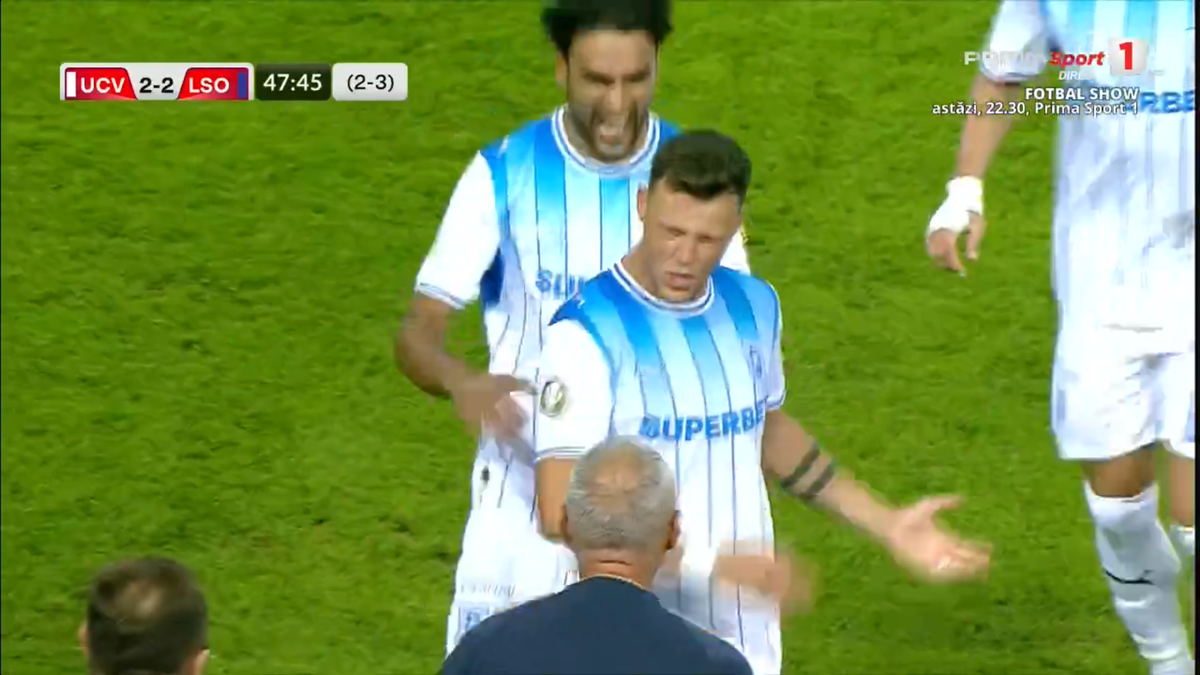Adrian Rus, gol spectaculos în Universitatea Craiova - Levski Sofia