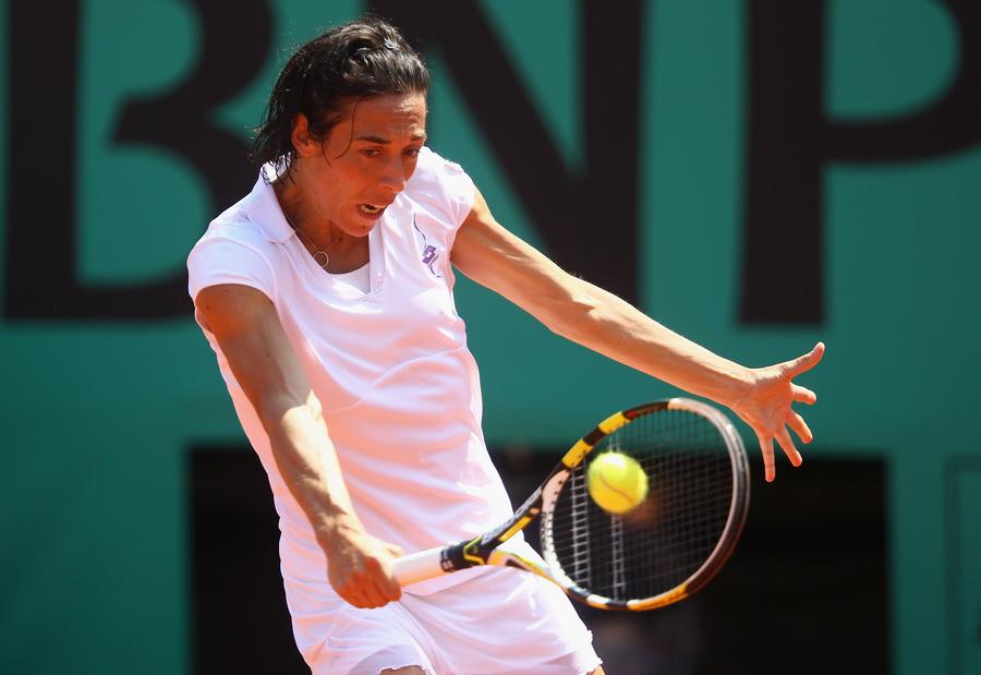 Franscesca Schiavone lovind un rever FOTO Imago Images Campioana de Mare Șlem a devenit antrenoare și îi este alături uneia dintre cele mai promițătoare tinere din circuit