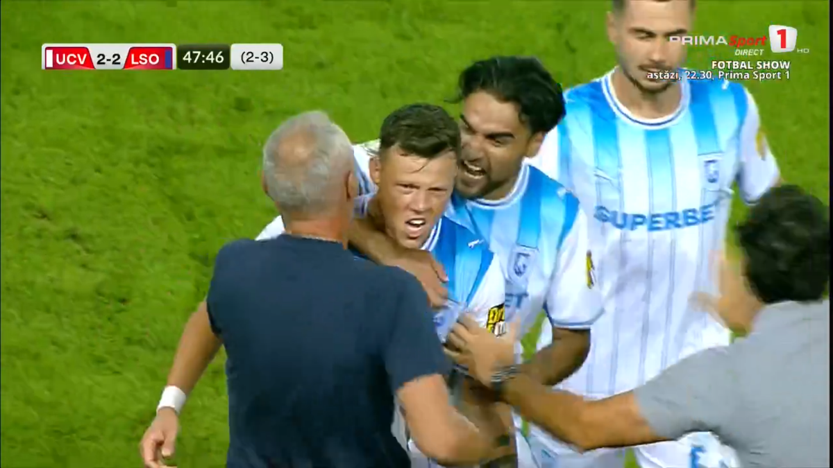 Adrian Rus, gol spectaculos în Universitatea Craiova - Levski Sofia