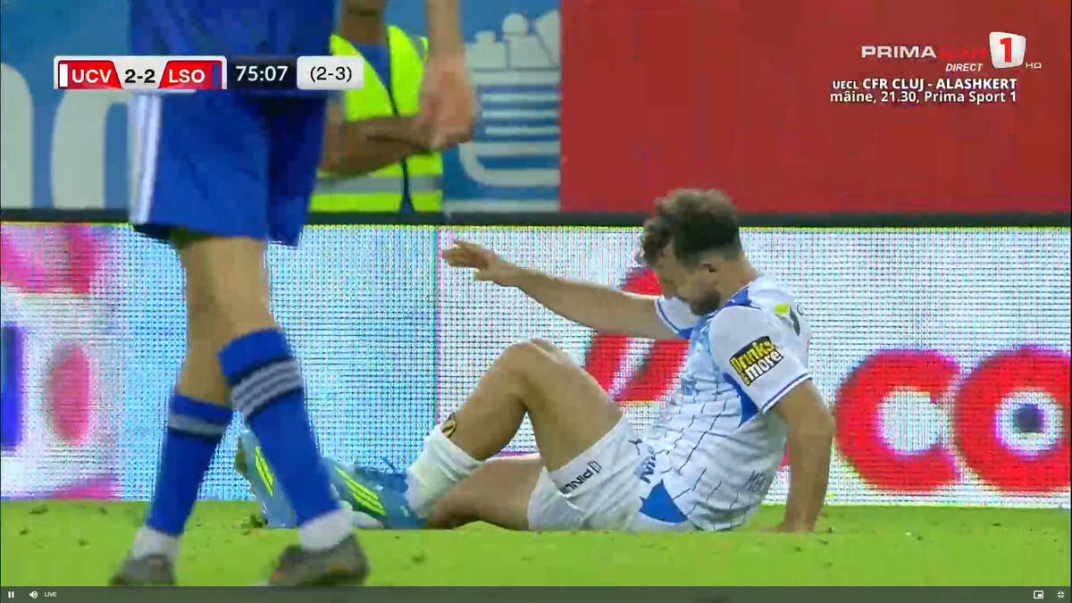 Anzor Mekvabishvili s-a accidentat în Universitatea Craiova - Levski Sofia