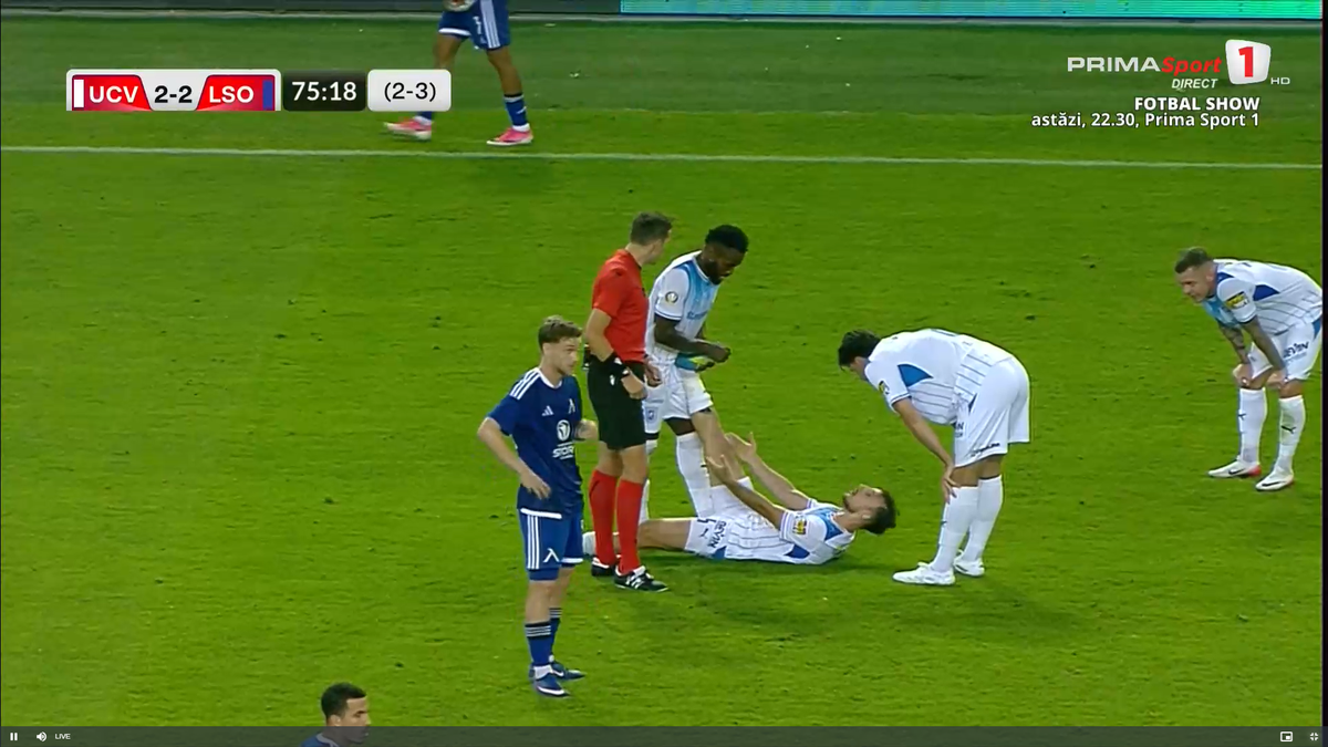 Anzor Mekvabishvili s-a accidentat în Universitatea Craiova - Levski Sofia