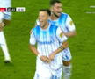 Golul marcat de Adrian Rus în Universitatea Craiova - Levski Sofia / Foto: Captură Prima Sport 1