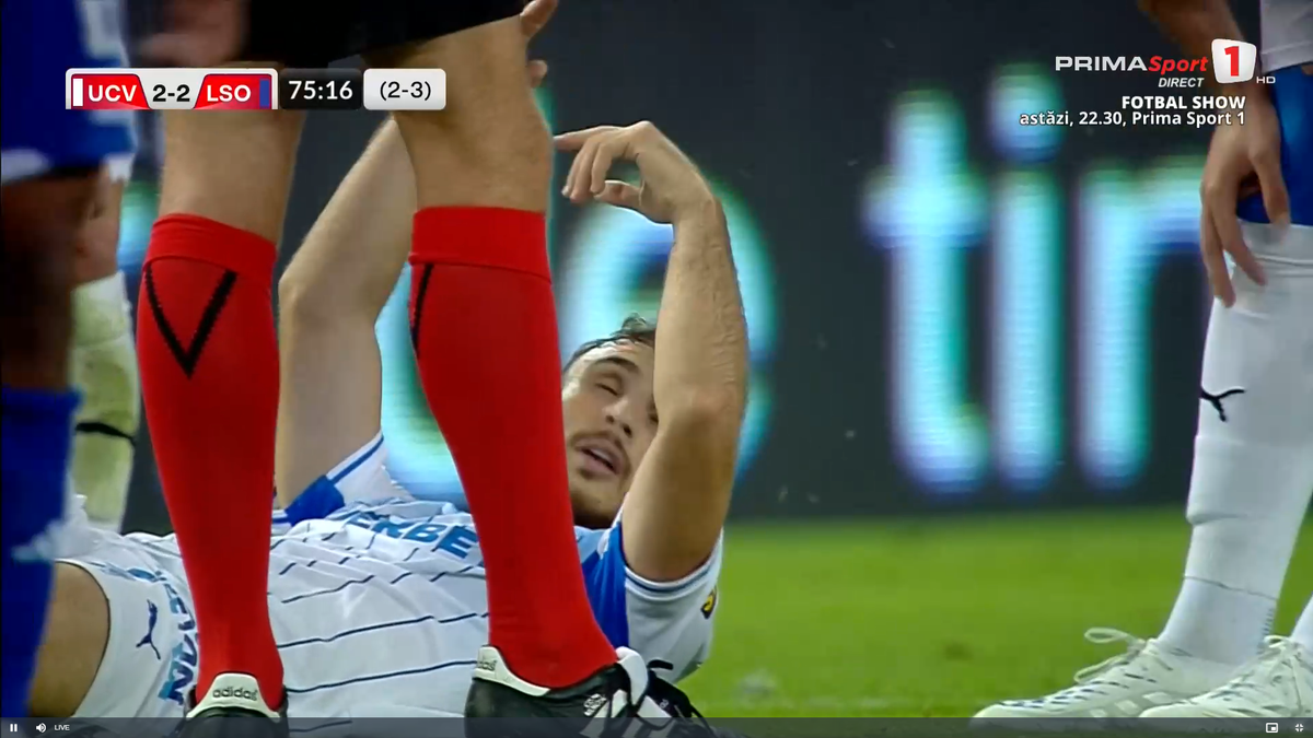 Anzor Mekvabishvili s-a accidentat în Universitatea Craiova - Levski Sofia