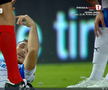 Anzor Mekvabishvili s-a accidentat în Universitatea Craiova - Levski Sofia // FOTO: captură Prima Sport