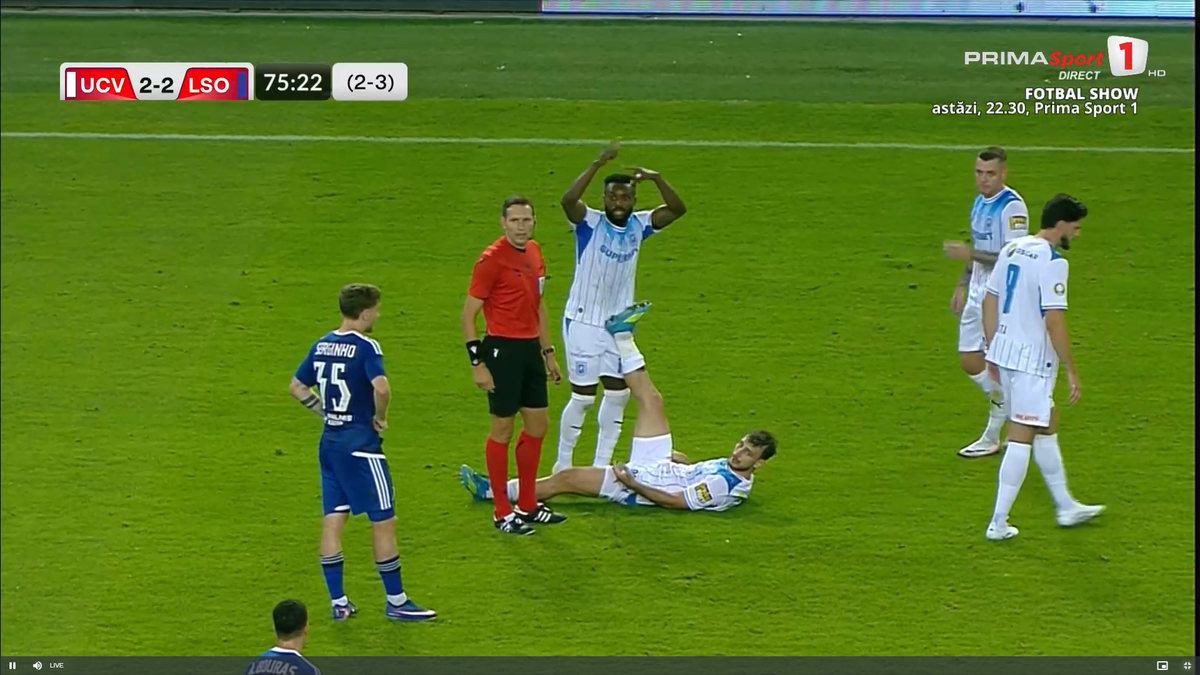 Anzor Mekvabishvili s-a accidentat în Universitatea Craiova - Levski Sofia