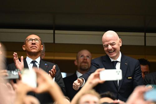 Philippe Diallo, președintele Federației Franceze de Fotbal, alături de Gianni Infantino, președintele FIFA // foto: imagi images