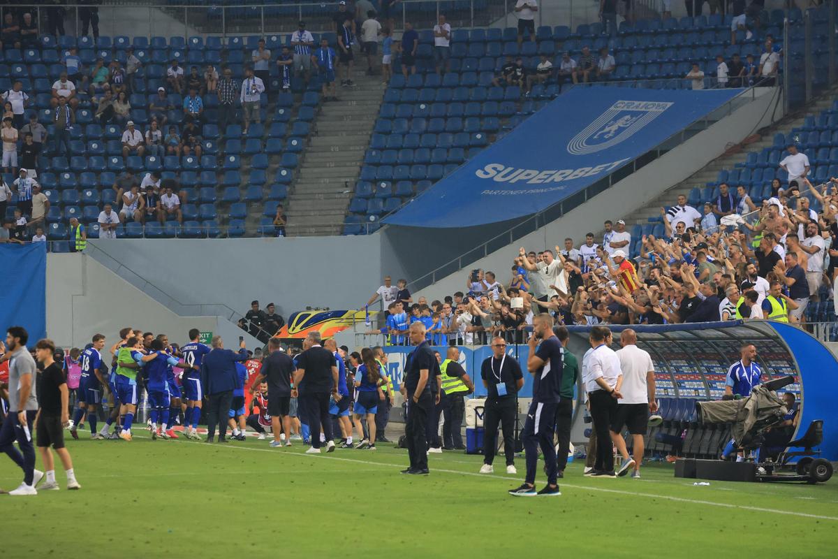 Jucătorii Craiovei, la finalul meciului cu Levski