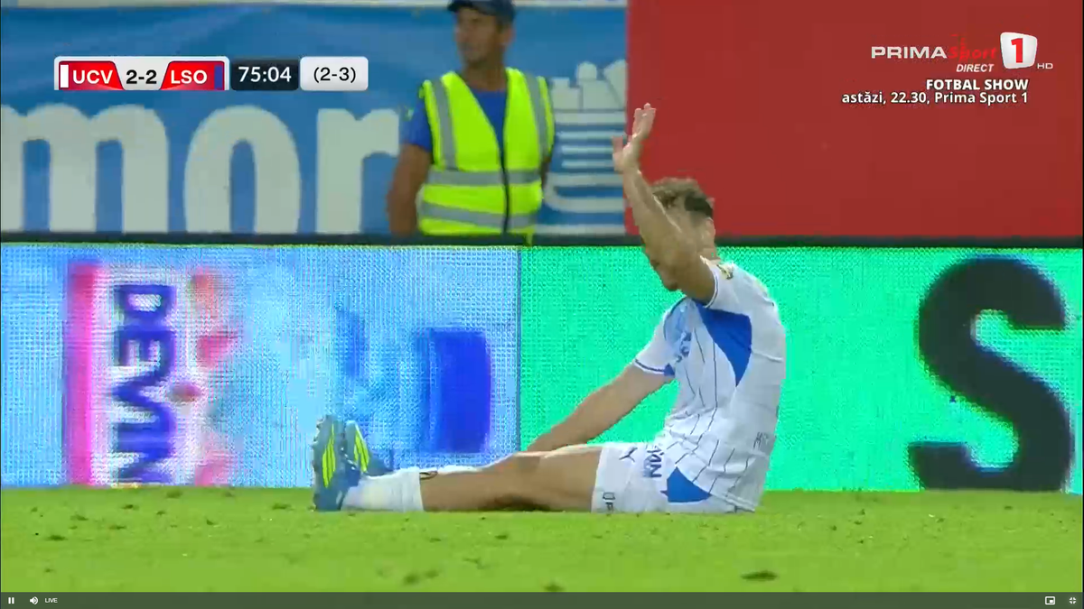 Anzor Mekvabishvili s-a accidentat în Universitatea Craiova - Levski Sofia