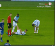 Anzor Mekvabishvili s-a accidentat în Universitatea Craiova - Levski Sofia // FOTO: captură Prima Sport