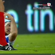 Anzor Mekvabishvili s-a accidentat în Universitatea Craiova - Levski Sofia // FOTO: captură Prima Sport
