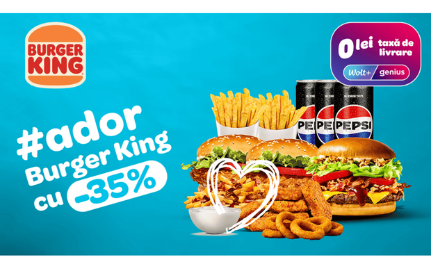 Wolt și Burger King lansează un parteneriat strategic și aduc noi combo-uri exclusive în aplicație