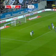 Golul marcat de Adrian Rus în Universitatea Craiova - Levski Sofia / Foto: Captură Prima Sport 1