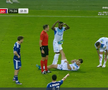 Anzor Mekvabishvili s-a accidentat în Universitatea Craiova - Levski Sofia // FOTO: captură Prima Sport