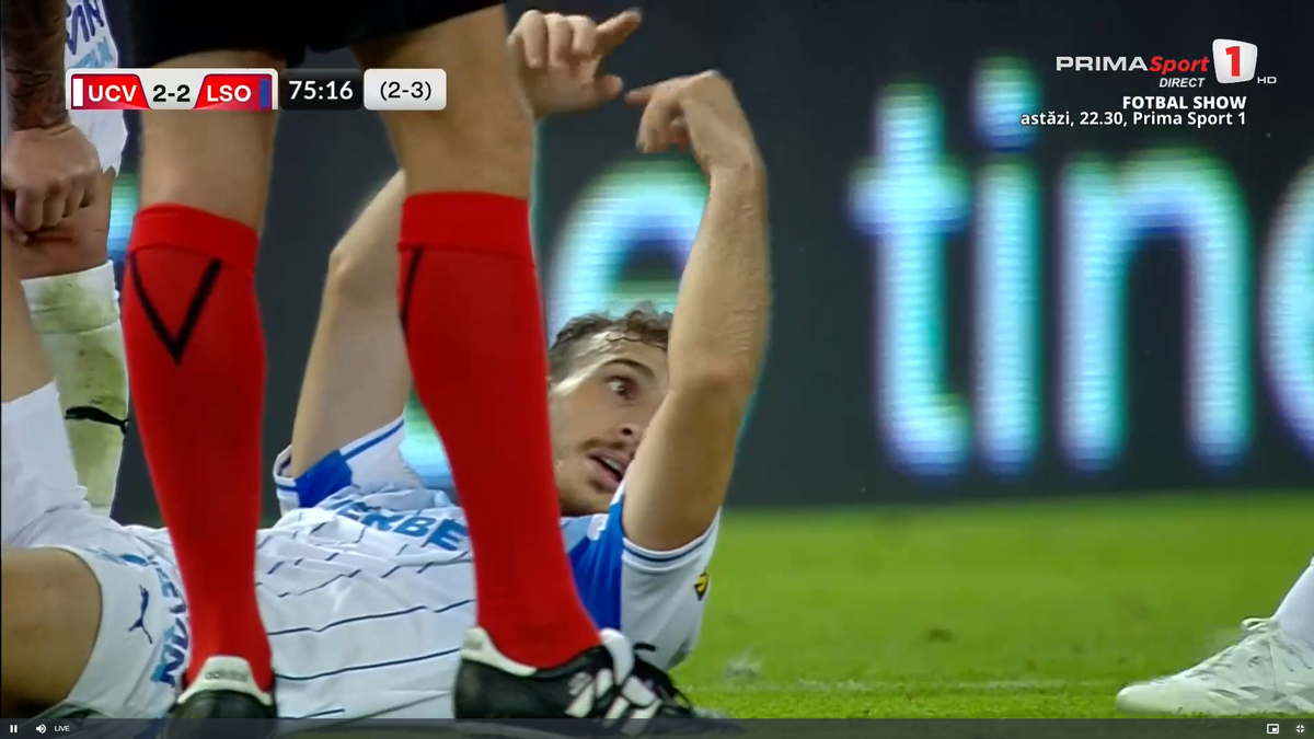 Anzor Mekvabishvili s-a accidentat în Universitatea Craiova - Levski Sofia