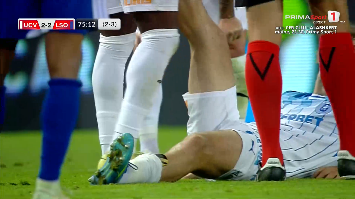 Anzor Mekvabishvili s-a accidentat în Universitatea Craiova - Levski Sofia
