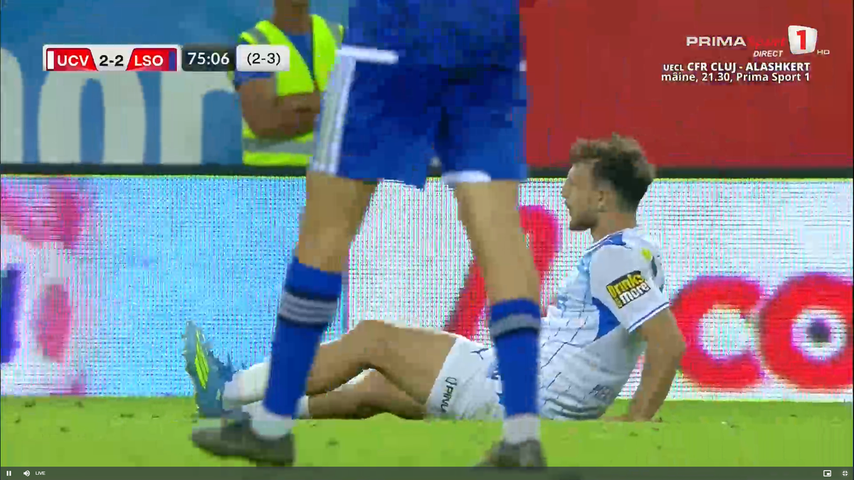 Anzor Mekvabishvili s-a accidentat în Universitatea Craiova - Levski Sofia