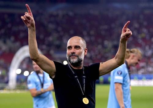 Pep Guardiola (52 de ani) ar putea prelua naționala Angliei peste doi ani, la finalul contractului cu Manchester City. Obiectivul: câștigarea titlului mondial în 2026, așteptat de șase decenii la Londra. Foto: Imago