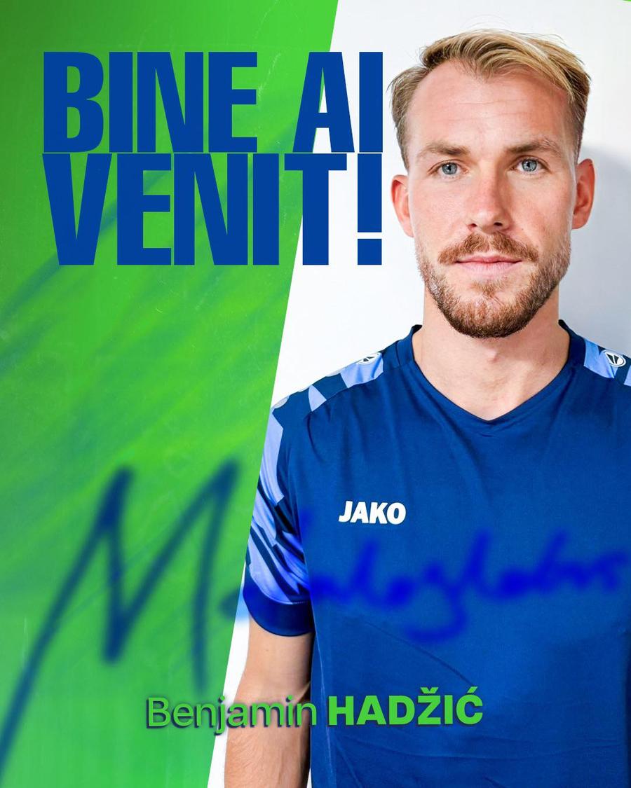 Metaloglobus l-a semnat pe Benjamin Hadzic. Foto: Facebook Vârful Benjamin Hadzic, prezentat în Superligă: „Crescut în academiile de prestigiu ale Bayern Munchen”