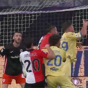Gol de lângă Drăgușin în Fiorentina - Frosinone / FOTO: Captură TV @Digi Sport