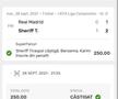 Bilete Real Madrid - Sheriff Tirapsol