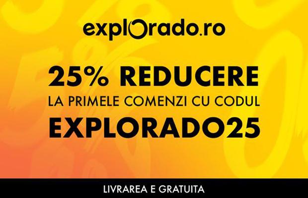 Explorado.ro urează bun venit cumpărătorilor cu reduceri de 25% la primele comenzi