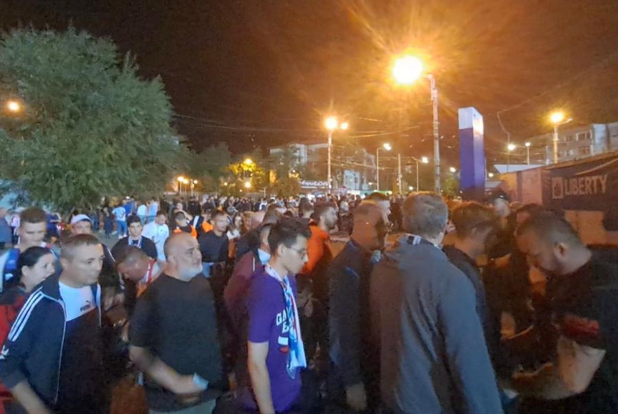 Imagine surprinsă de GSP la porțile de acces / foto: GSP Oțelul a dat, Dinamo a luat! „Câinii” pierd și la Galați și ajung la PATRU înfrângeri consecutive fără gol marcat