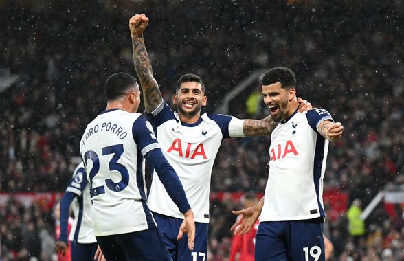 Manchester United - Tottenham 0-3 » 10 minute pentru Drăgușin în victoria impresionantă a lui Spurs pe Old Trafford