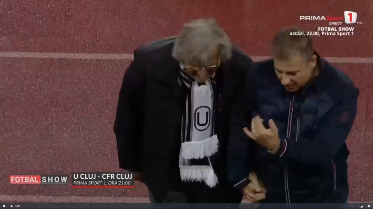 U Cluj, scenografie cu Florin Piersic la derby-ul cu CFR Cluj