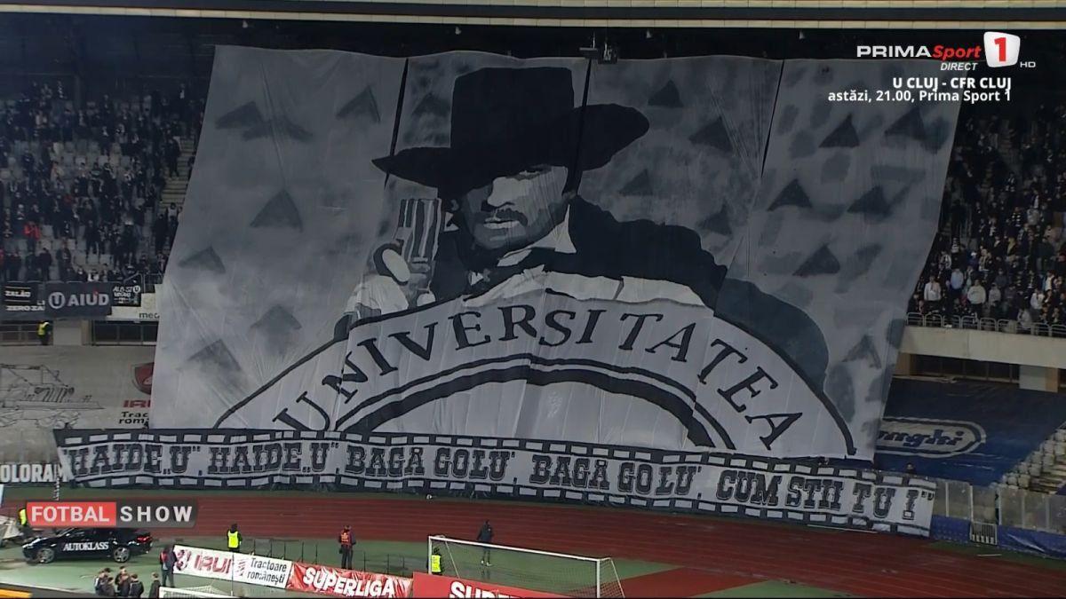 Invitat special și coregrafie inspirată din „Mărgelatu” la derby-ul U Cluj - CFR