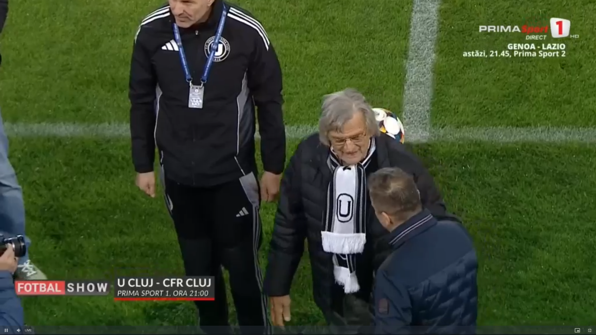 U Cluj, scenografie cu Florin Piersic la derby-ul cu CFR Cluj