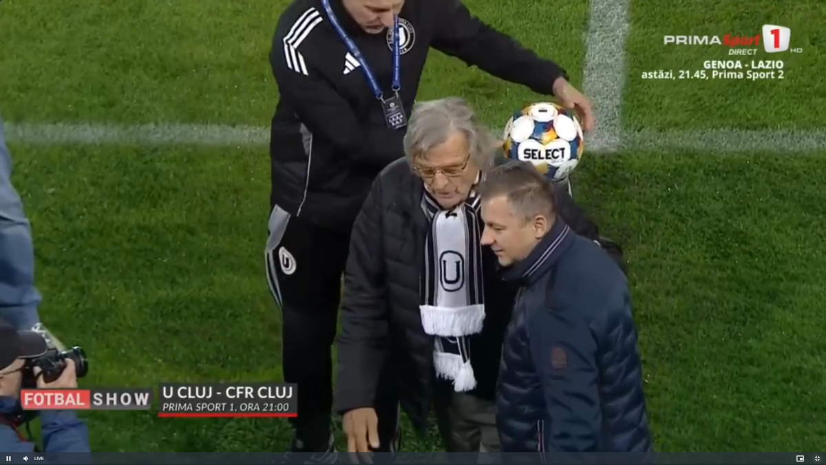U Cluj, scenografie cu Florin Piersic la derby-ul cu CFR Cluj