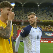 Andrei Coubiș și Jovo Lukic au râs după meciul România - Bosnia // foto: captură Antena 1