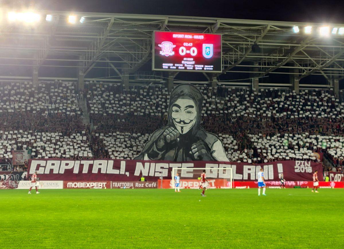 Scenografia afișată de rapidiști la derby-ul cu CSU Craiova