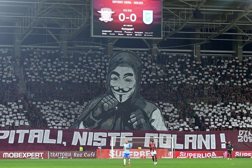 Scenografia afișată de rapidiști la derby-ul cu CSU Craiova / foto: GSP