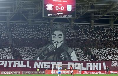 Scenografia afișată de rapidiști la derby-ul cu CSU Craiova și ce semnifica ea
