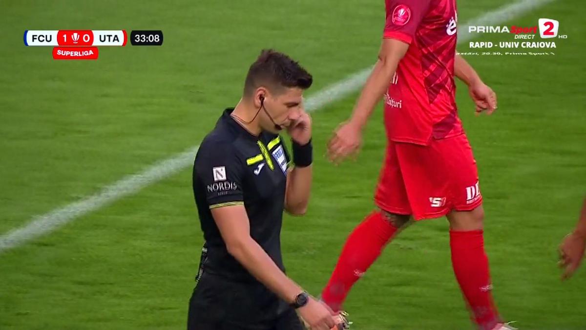 Penalty-ul primit de UTA Arad în meciul cu FCU Craiova