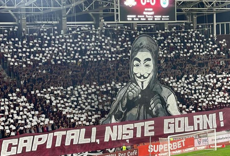 Scenografia afișată de rapidiști la derby-ul cu CSU Craiova / foto: GSP