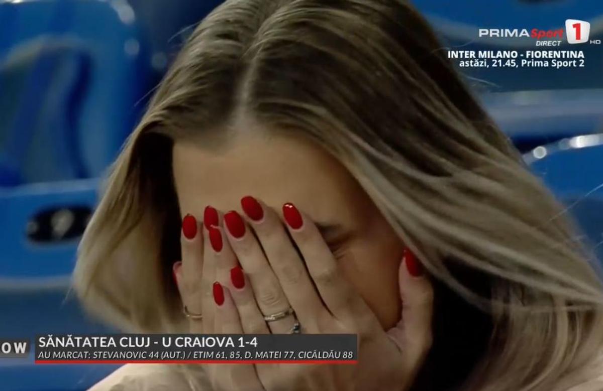Femeia care a început să plângă în tribune în Sănătatea Cluj - Universitatea Craiova