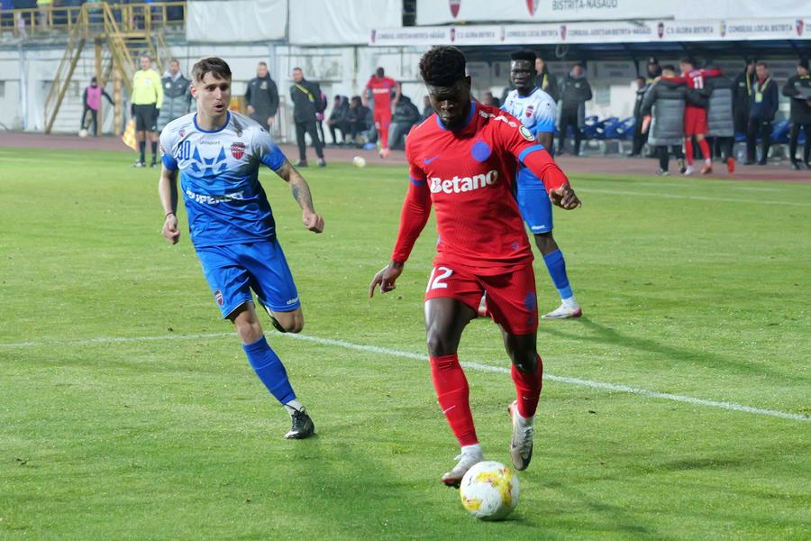 David Kiki în Gloria Bistrița - FCSB, Cupa României, 29.10.2025 // foto: Andrei Furnigă (GSP) FCSB e obligată să plătească » Anunțul Comisiei de Recurs