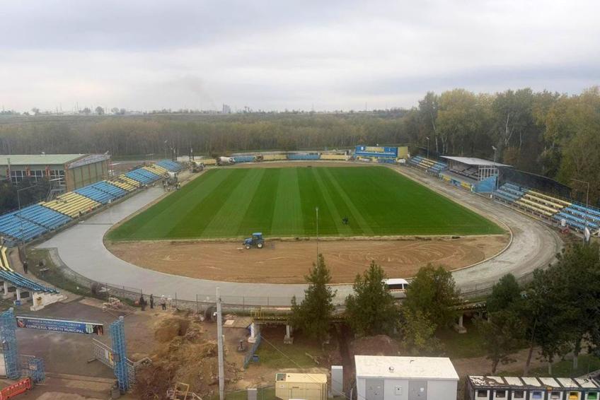 Stadiul lucrărilor la stadionul din Slobozia în luna octombrie