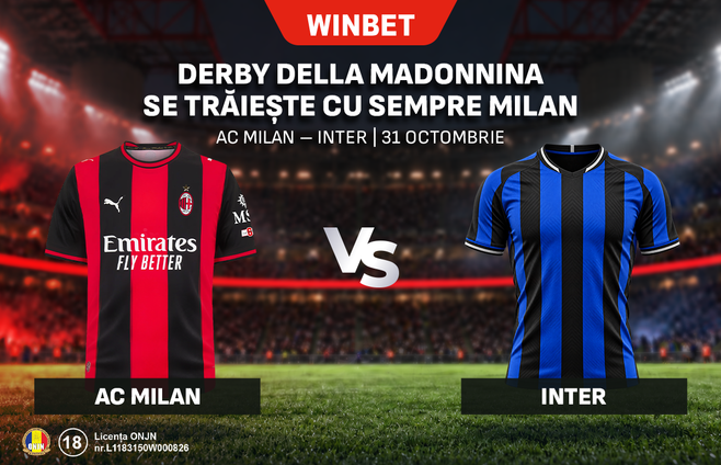 Derby della Madonnina se trăiește cu Sempre Milan: AC Milan și Inter, față în față pe 31 octombrie