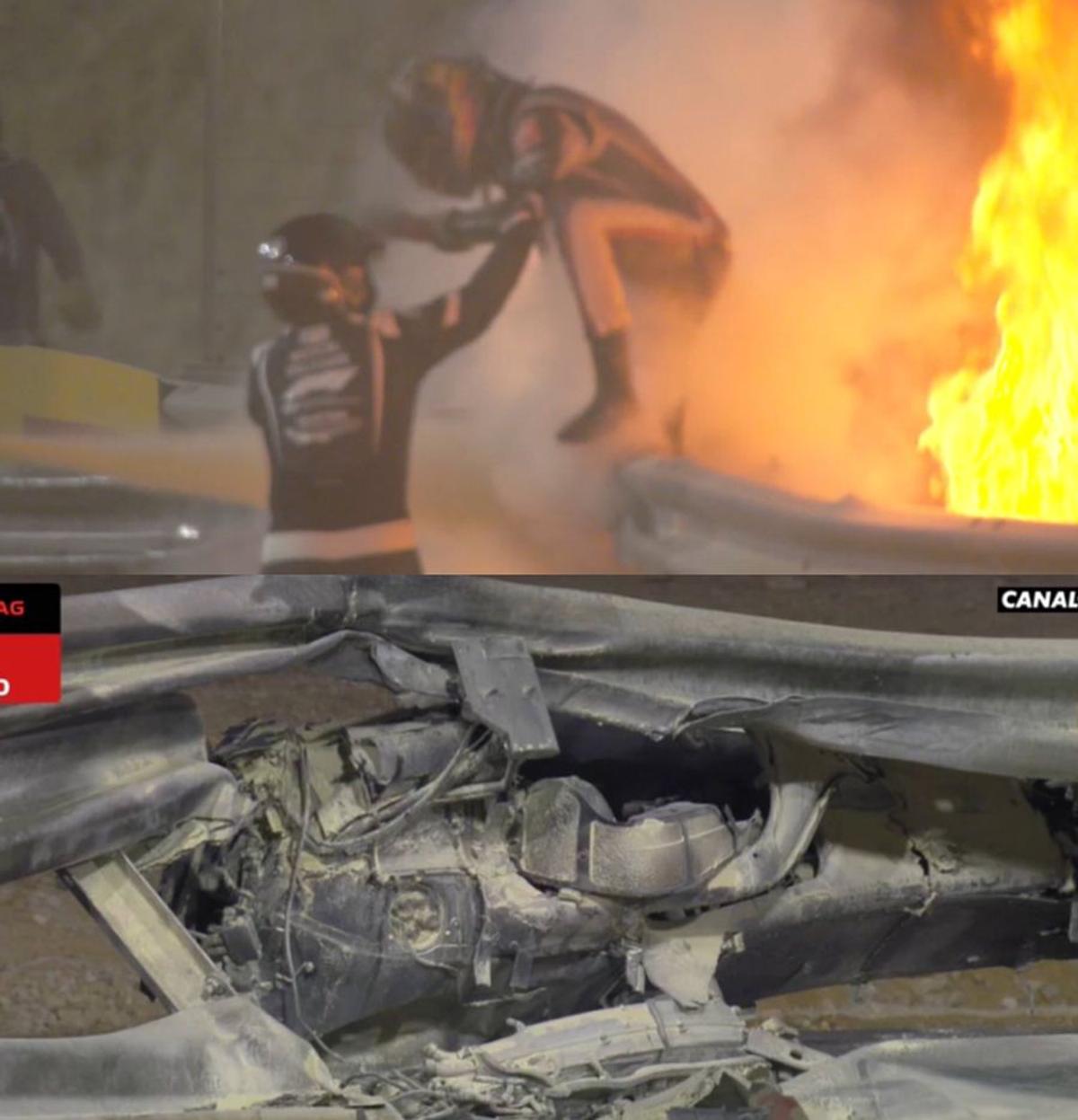 Accident - Mașina lui Romain Grosjean a luat foc. 29.11.2020