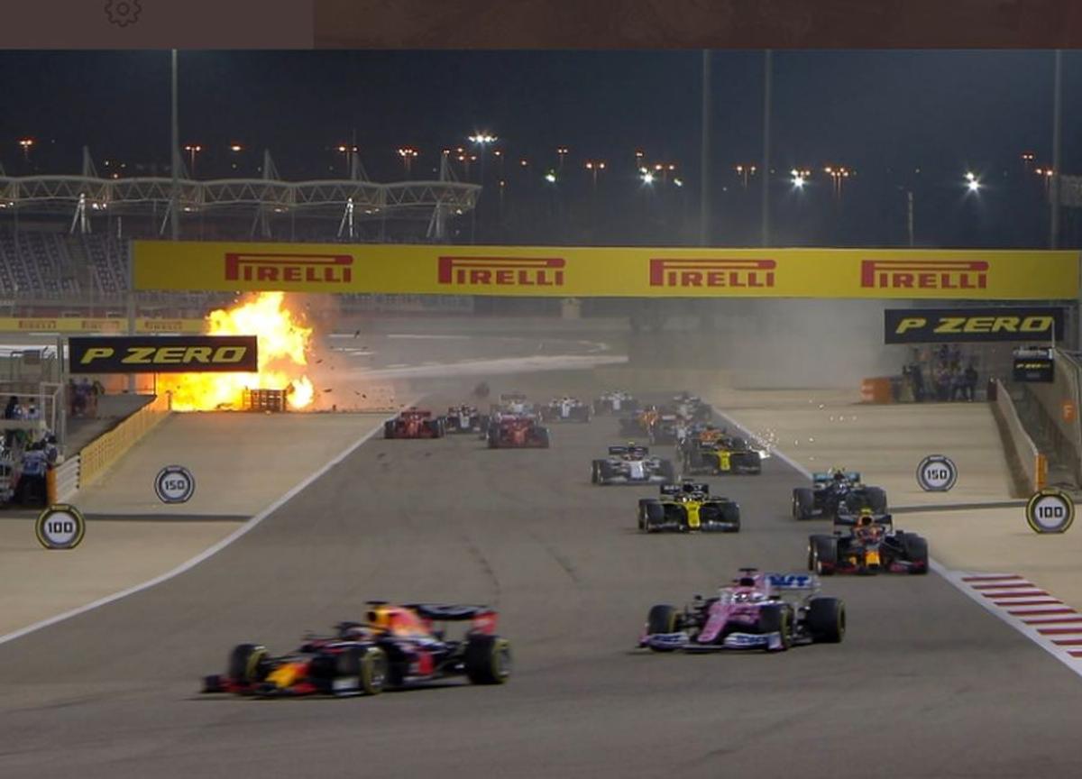 Lewis Hamilton, victorie la Bahrain, într-un Mare Premiu marcat de un incident grav: mașina lui Romain Grosjean a luat foc