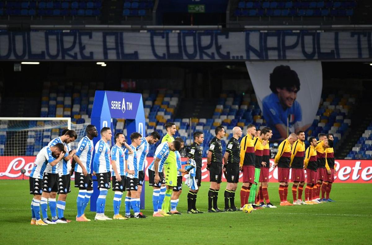 Napoli - AS Roma, meci plin de emoții, oprit în minutul 10 pentru Maradona » Gestul căpitanului Insigne după gol