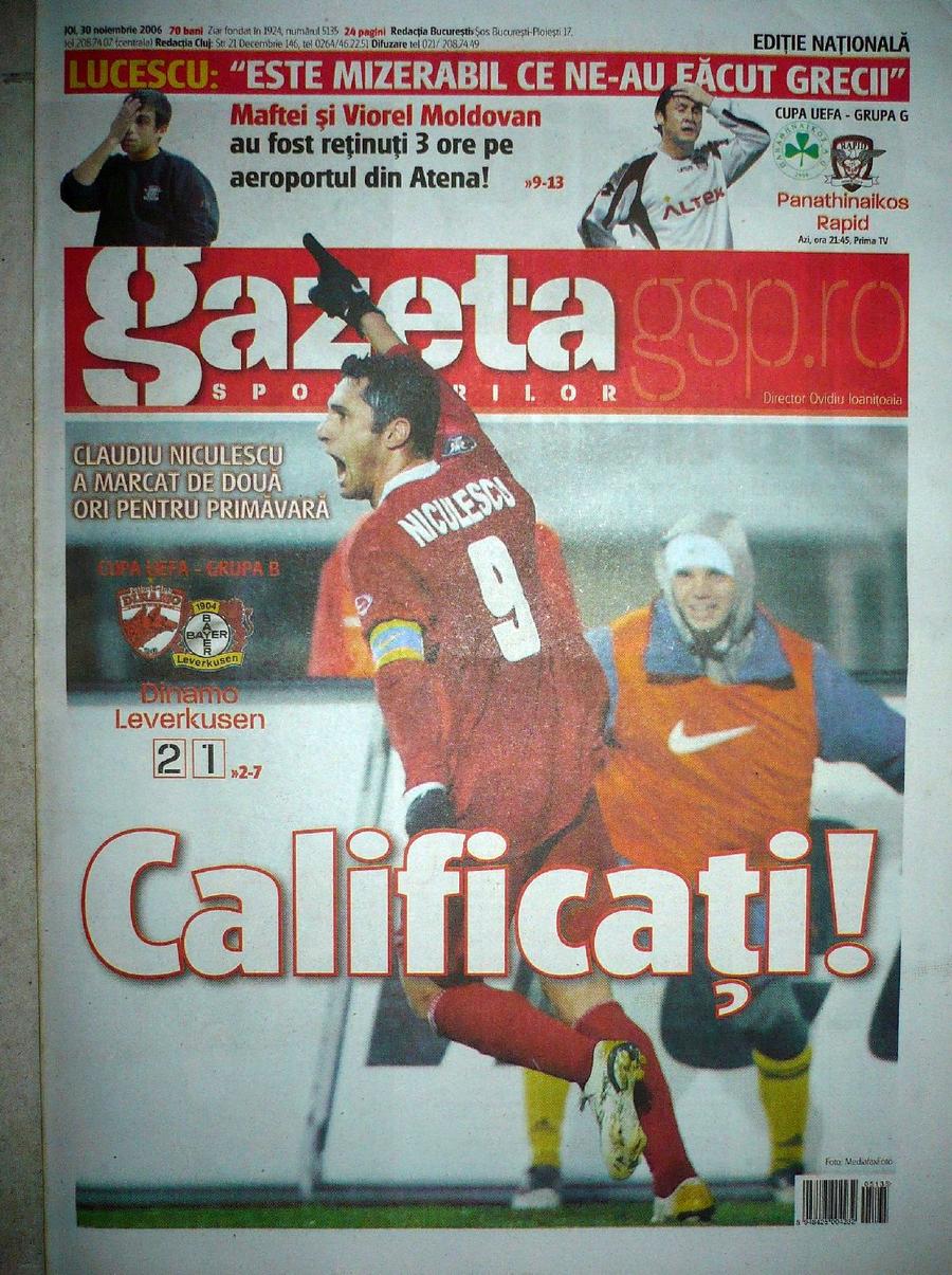 Dinamo - Bayer Leverkusen 2-1 / Sursă foto: Arhivă GSP 15 ani de la o mare victorie europeană a lui Dinamo » Eroul meciului, nostalgic: „Și acum ne mândrim cu acea performanță!”