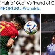 „Părul lui Dumnezeu” vs. „Mâna lui Dumnezeu” » Cristiano Ronaldo a devenit subiect de glume după scenele inedite petrecute la Portugalia - Uruguay